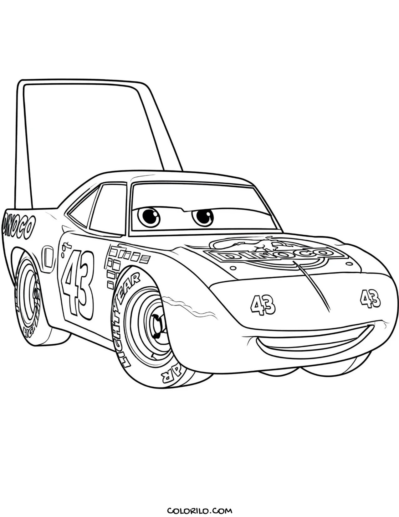 The King with his number 43 coloring page