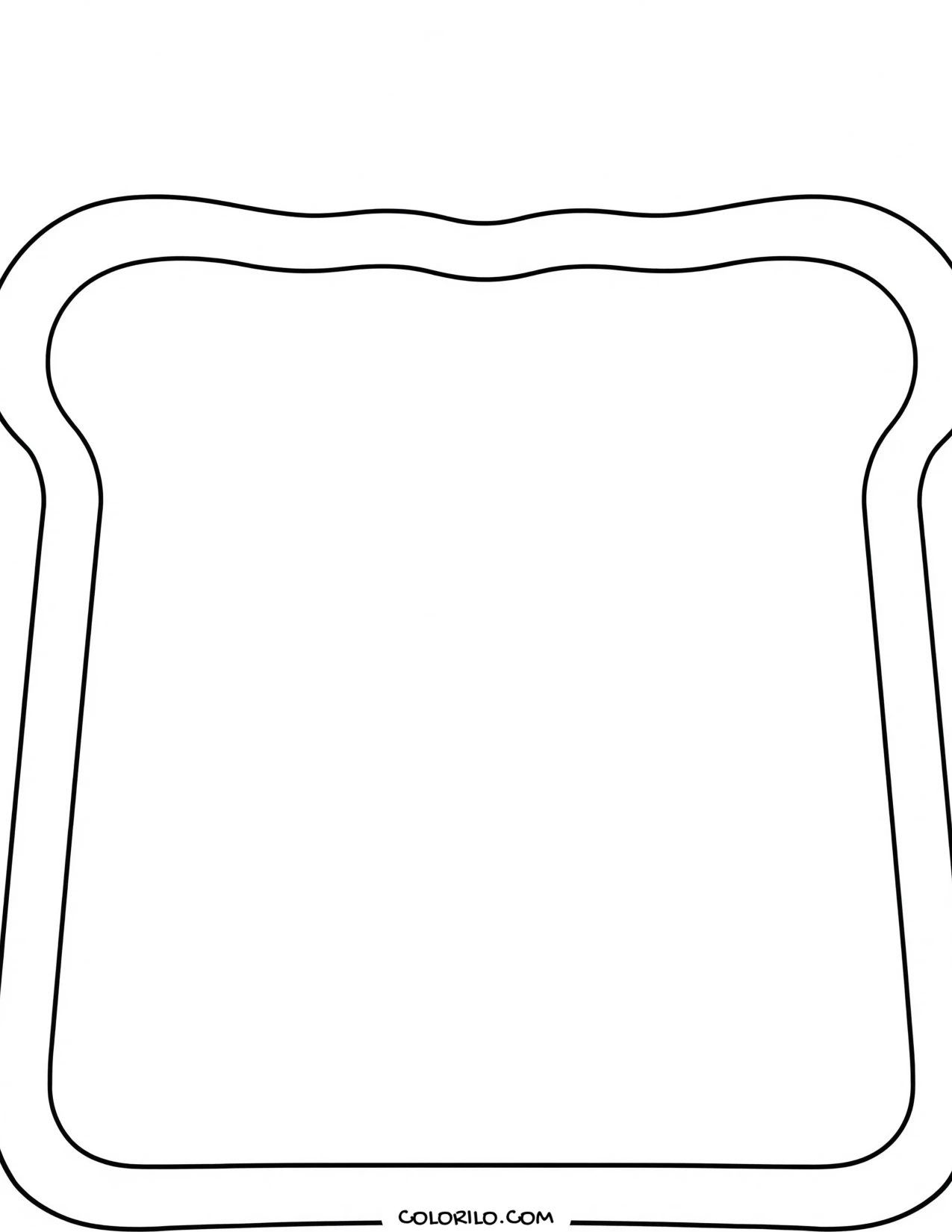 A slice of toast in outline coloring page