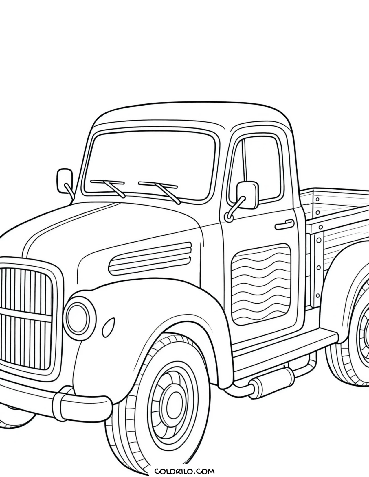 A tow truck recovering a car coloring page