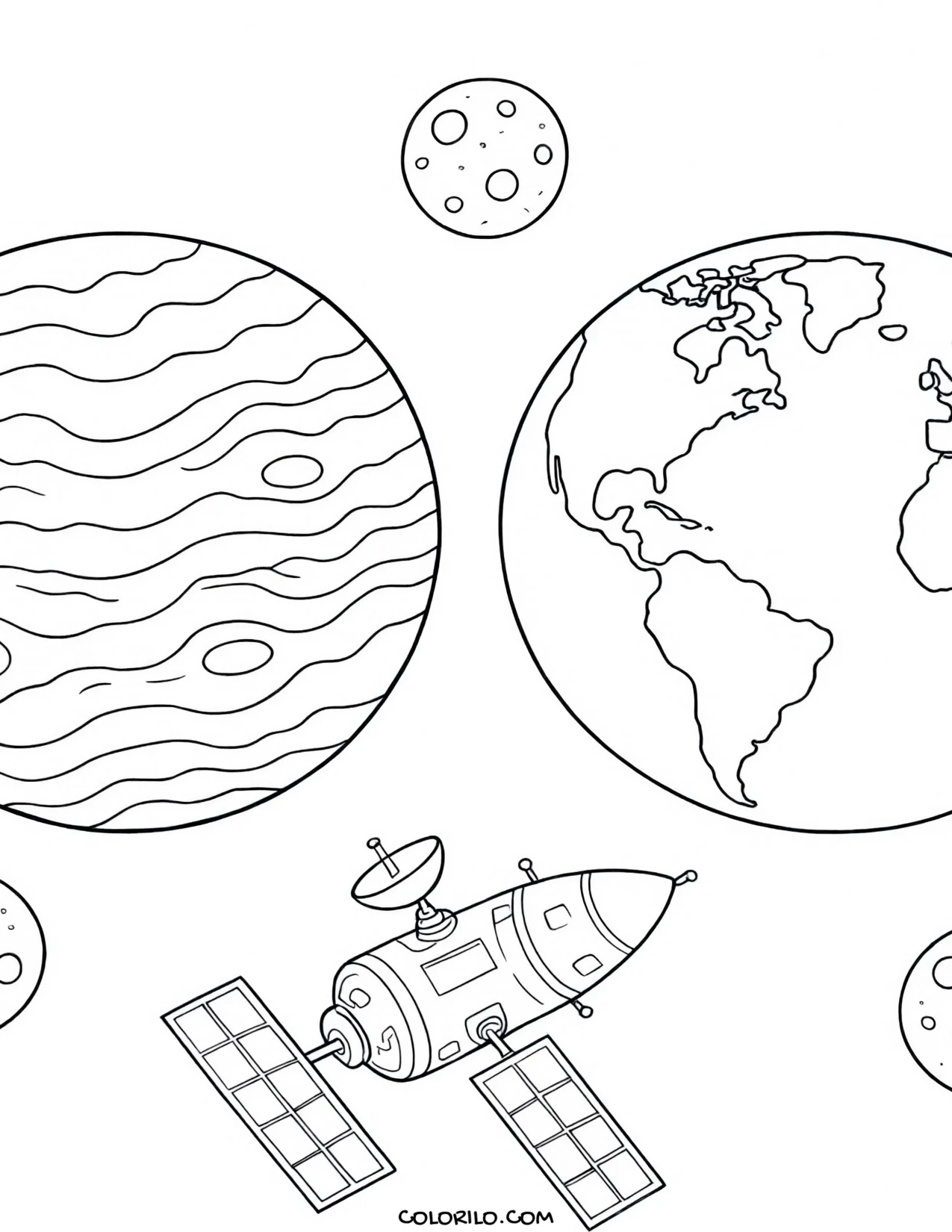 A system of twin planets coloring page