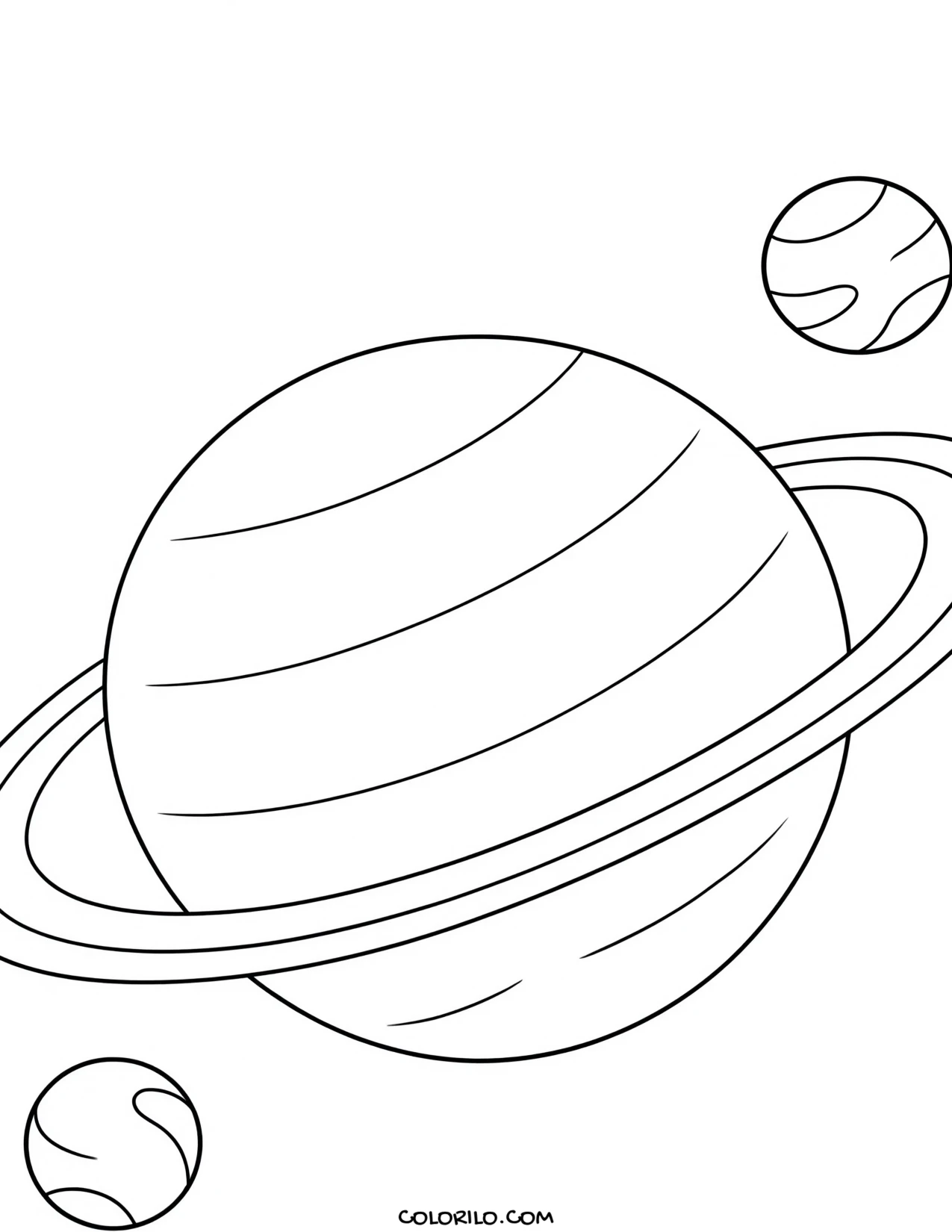 Uranus on its tilted axis coloring page