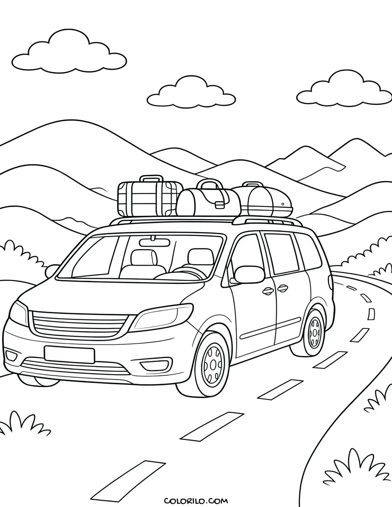 A classic Beetle car coloring page