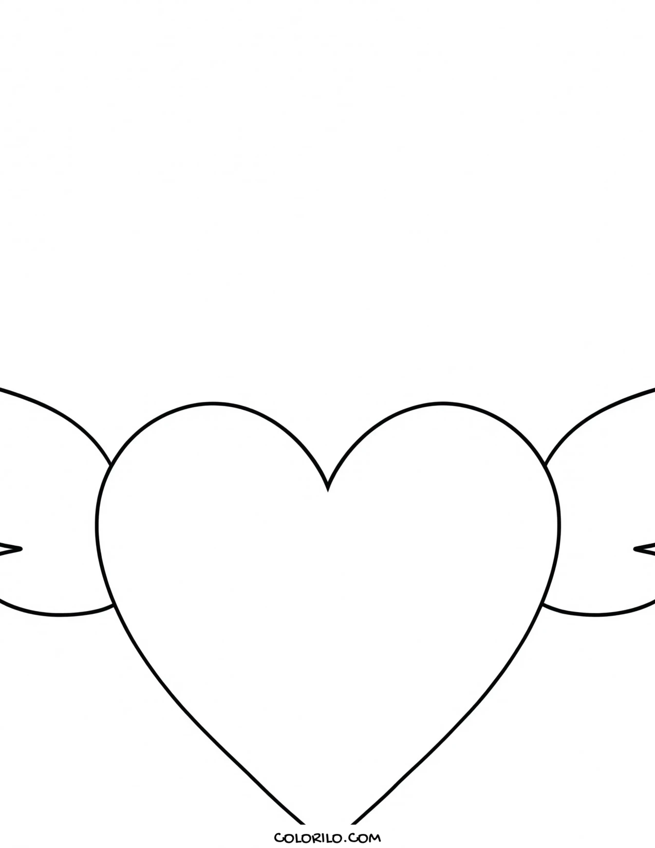 A heart with wings coloring page