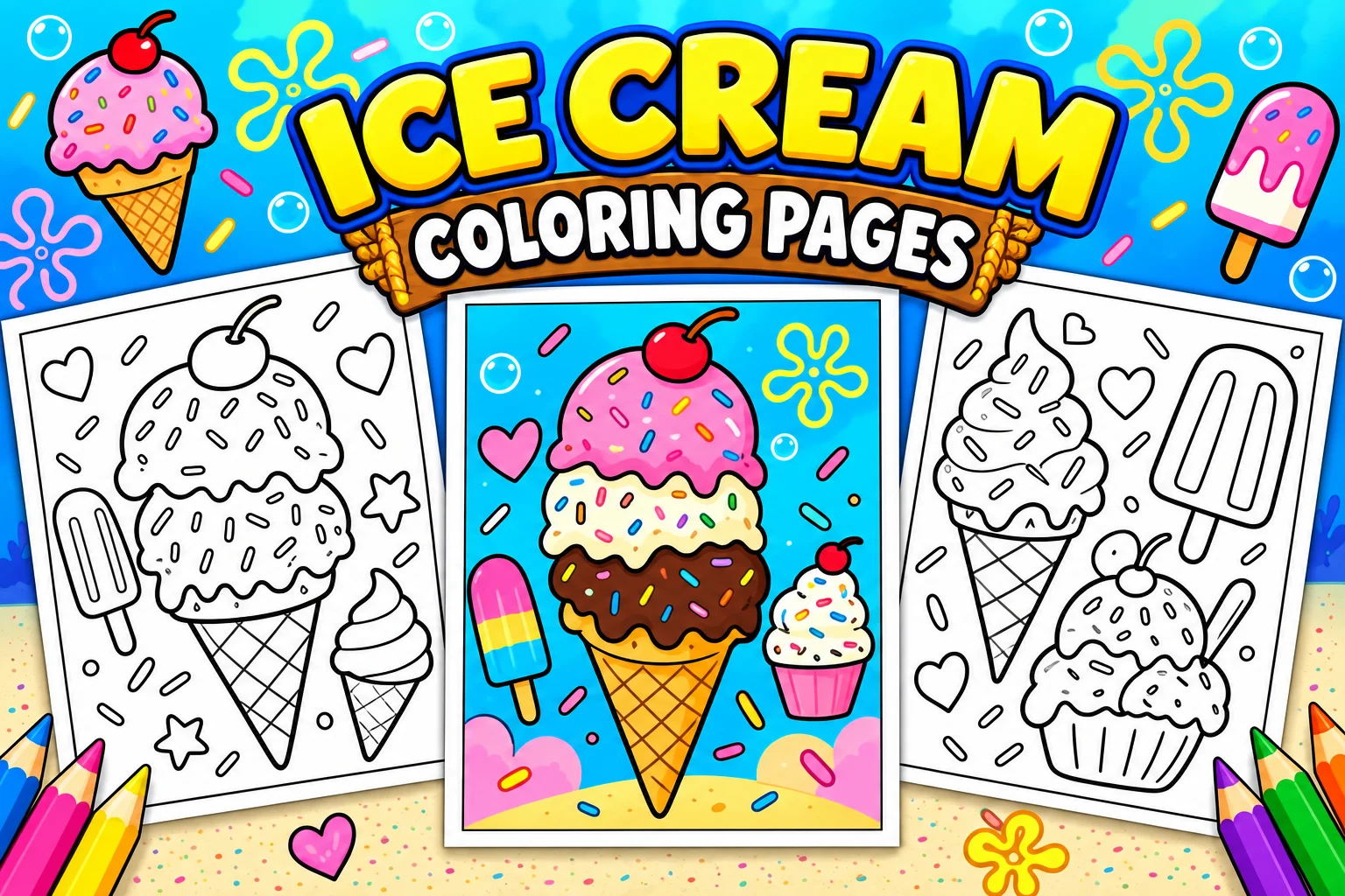 Ice Cream Coloring Pages