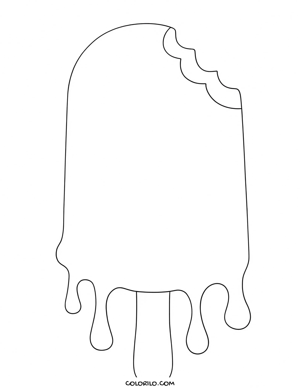 a popsicle with a bite taken out of it coloring page