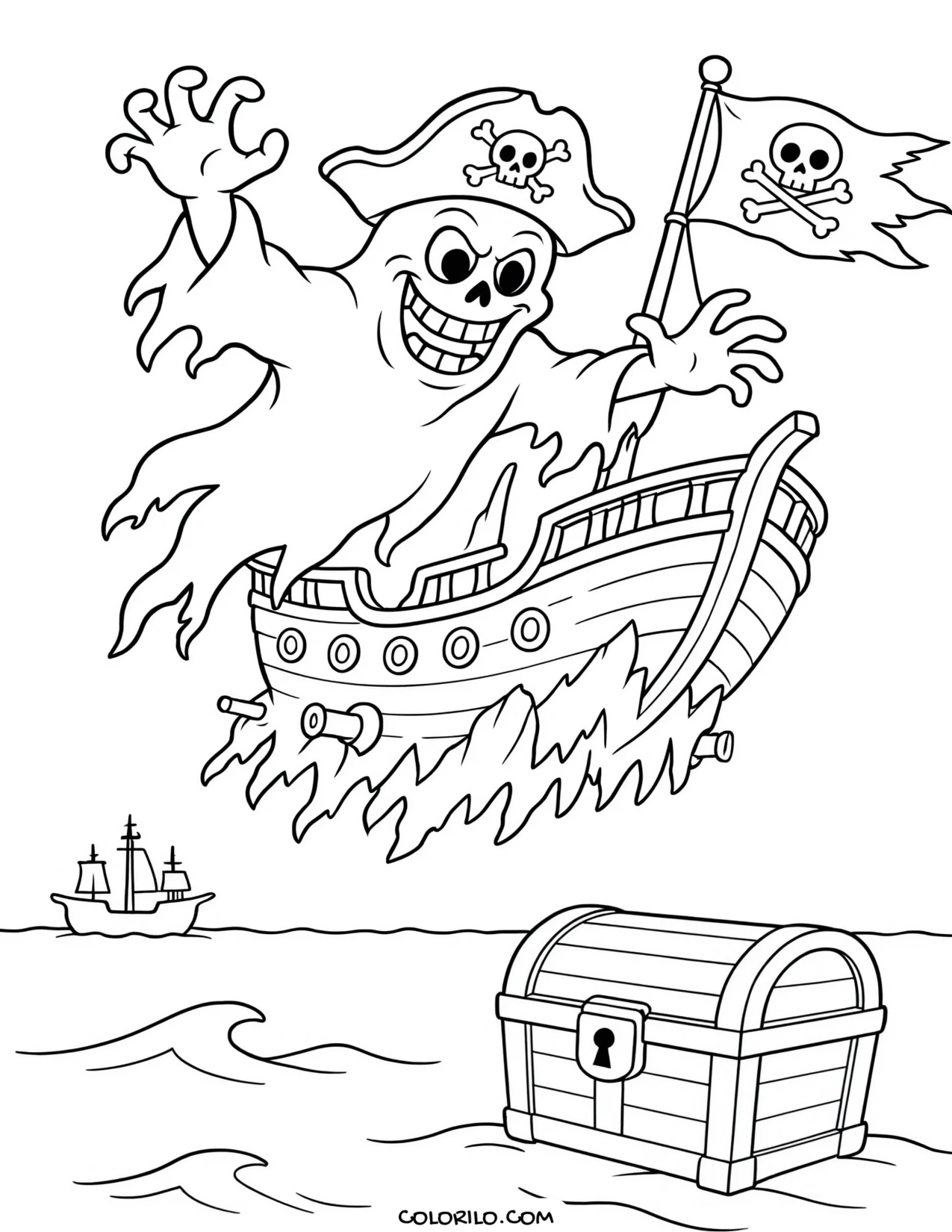 the flying dutchman's ghost ship coloring page