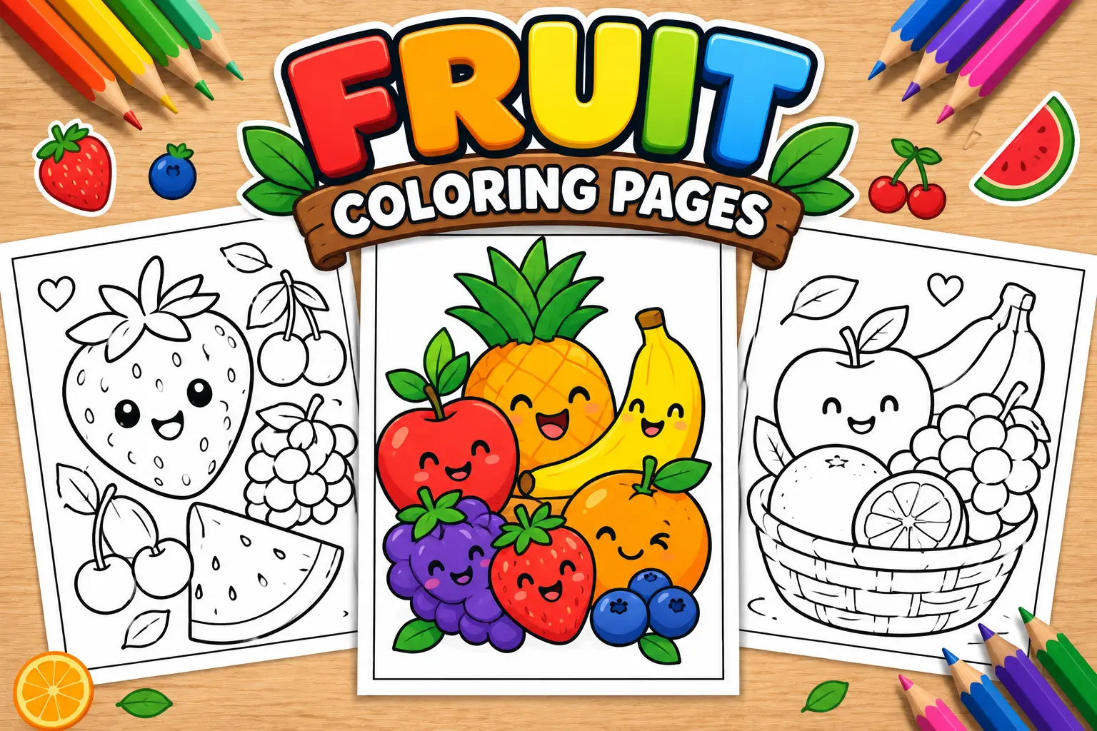 fruit coloring pages