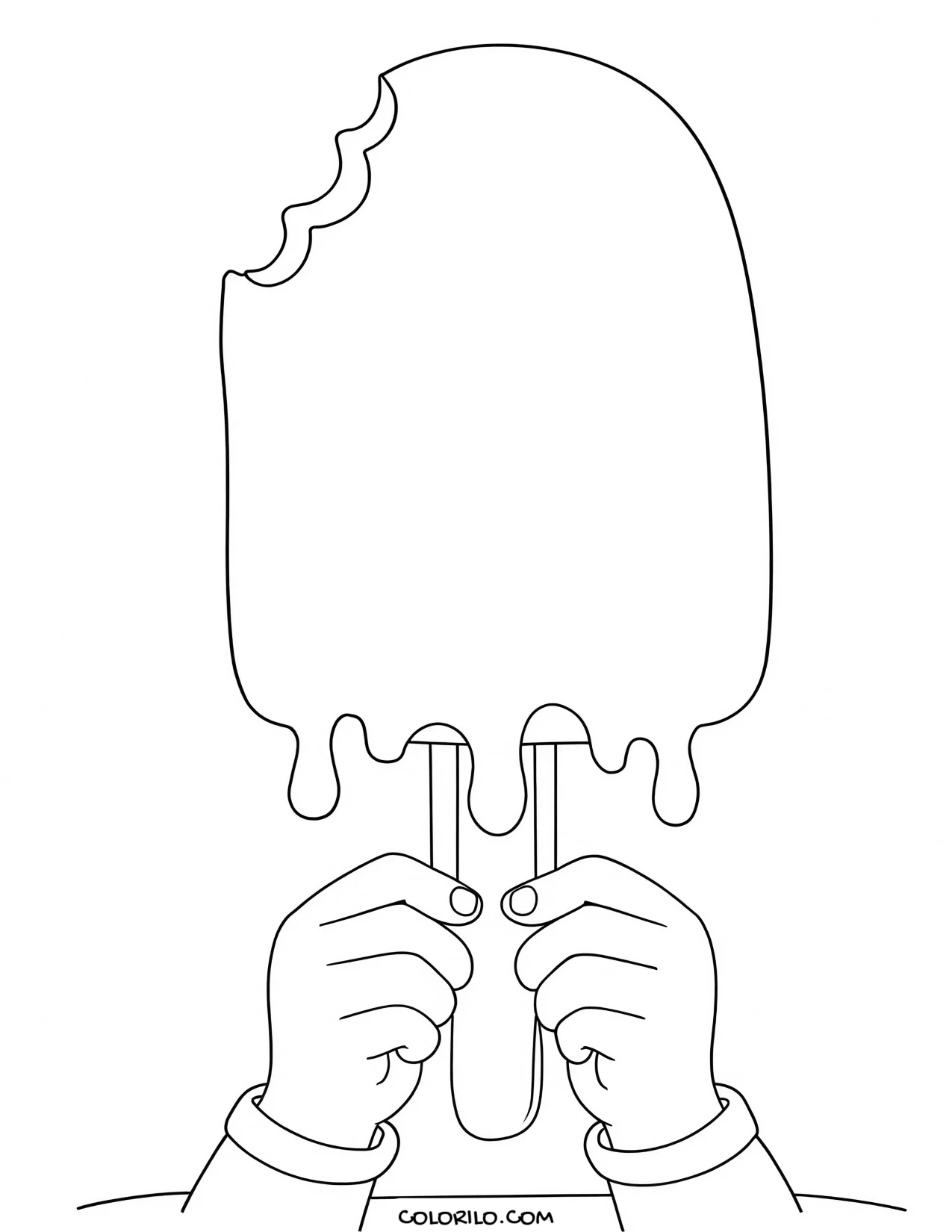an oversized popsicle on a stick coloring page