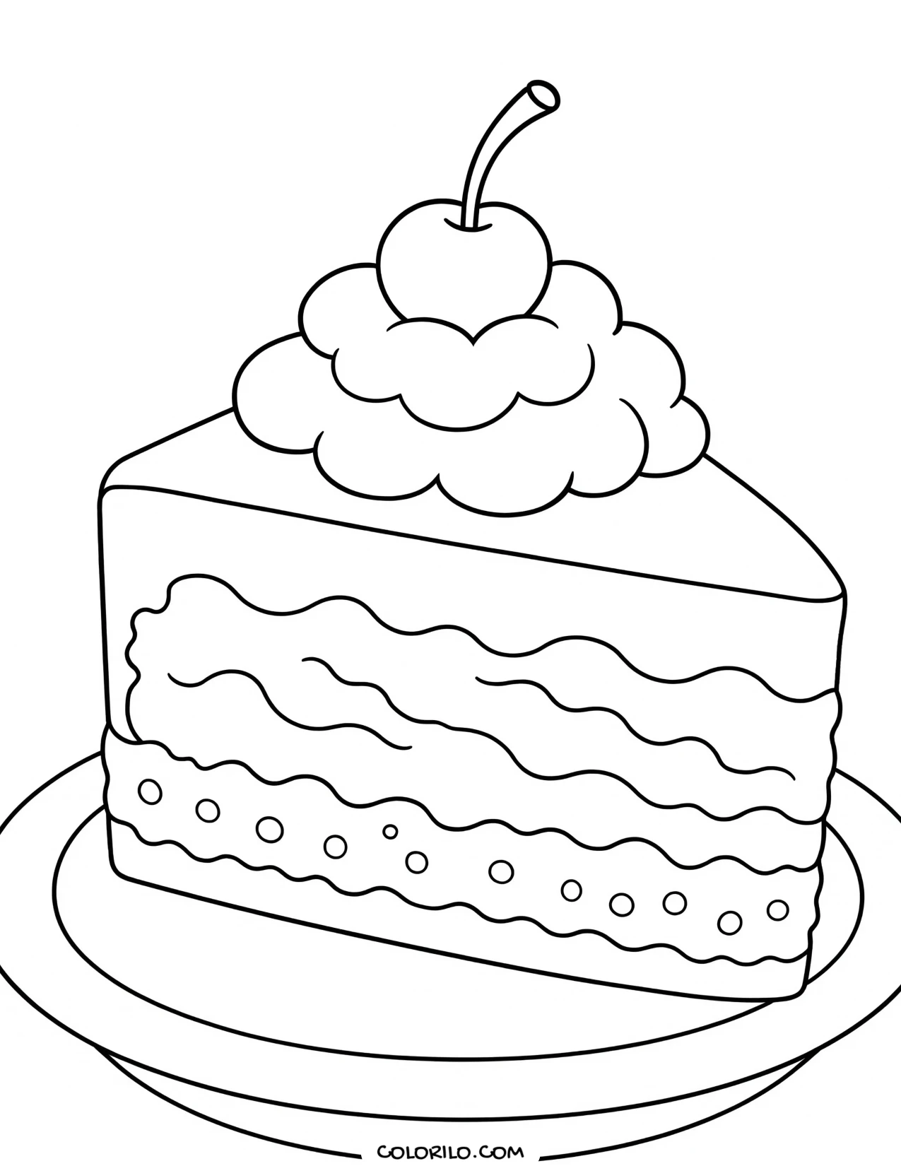 a slice cut from an ice cream pie coloring page