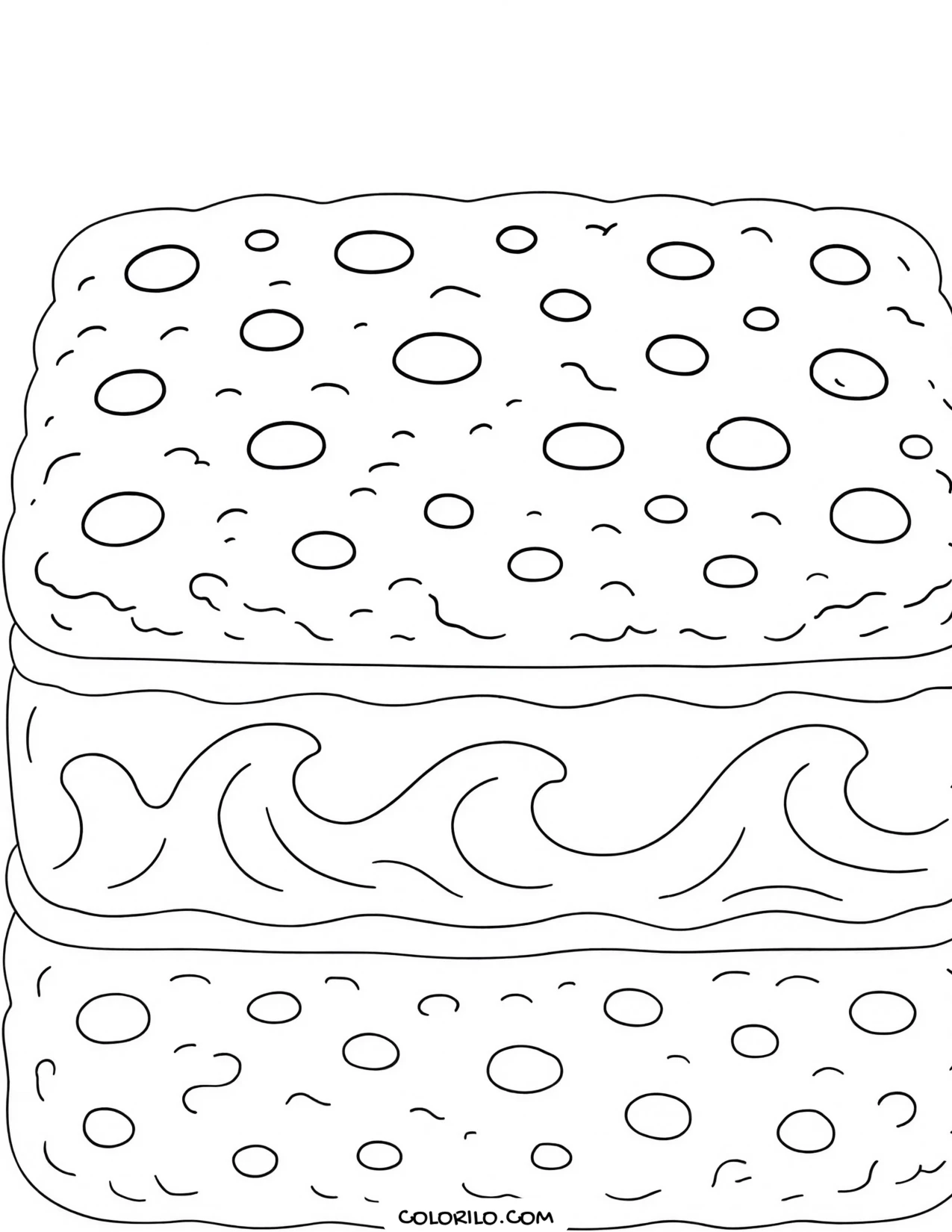 an ice cream sandwich between two soft cookies coloring page