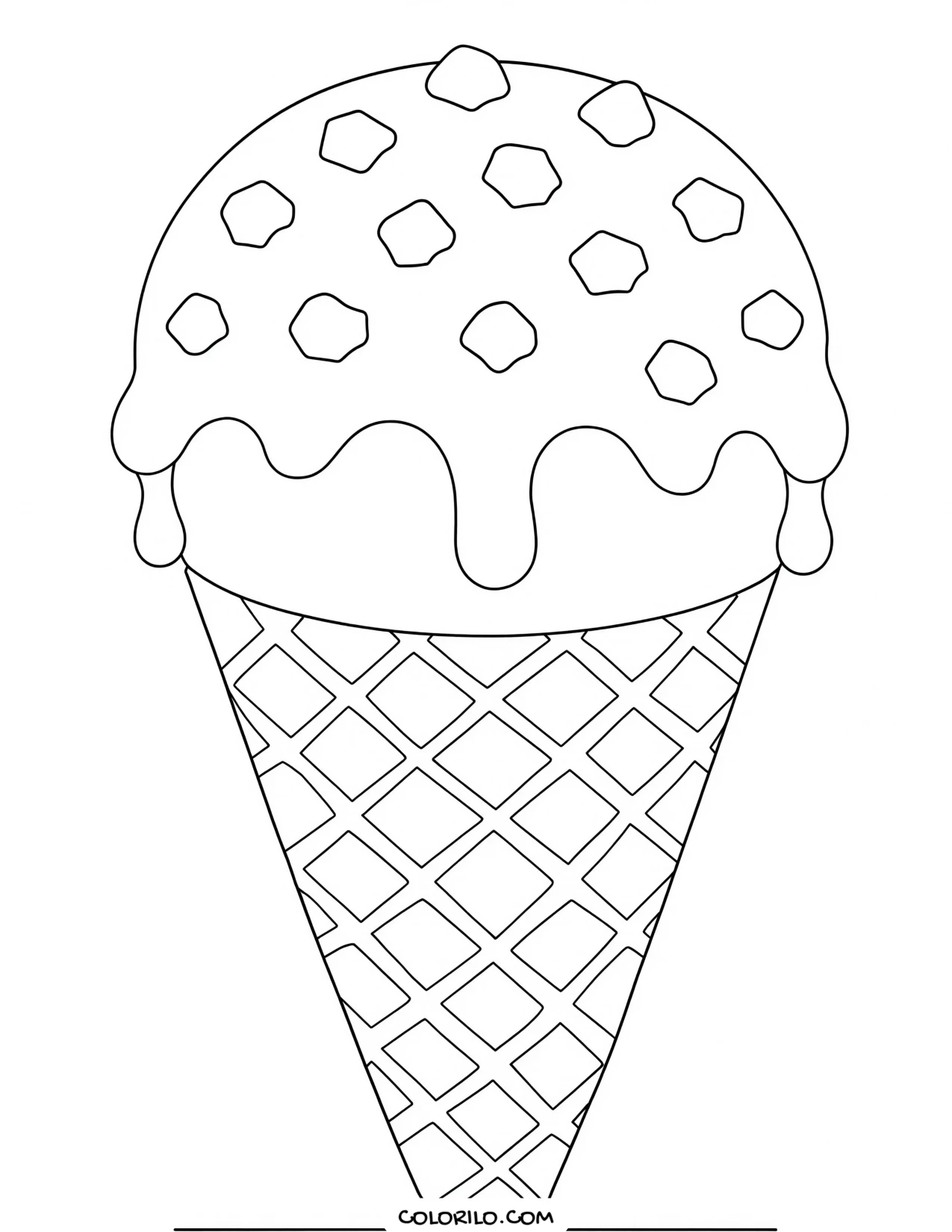 a drumstick cone rolled in chopped nuts coloring page