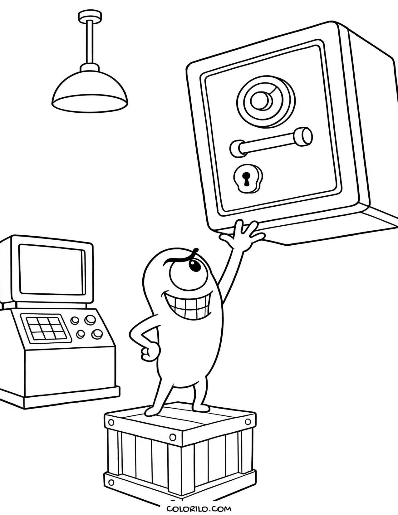 plankton reaching for the krabby patty formula safe coloring page