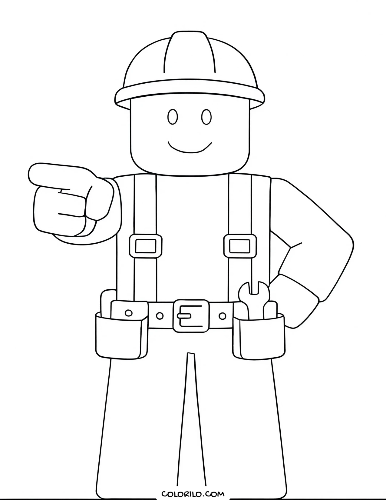 the roblox character builderman coloring page