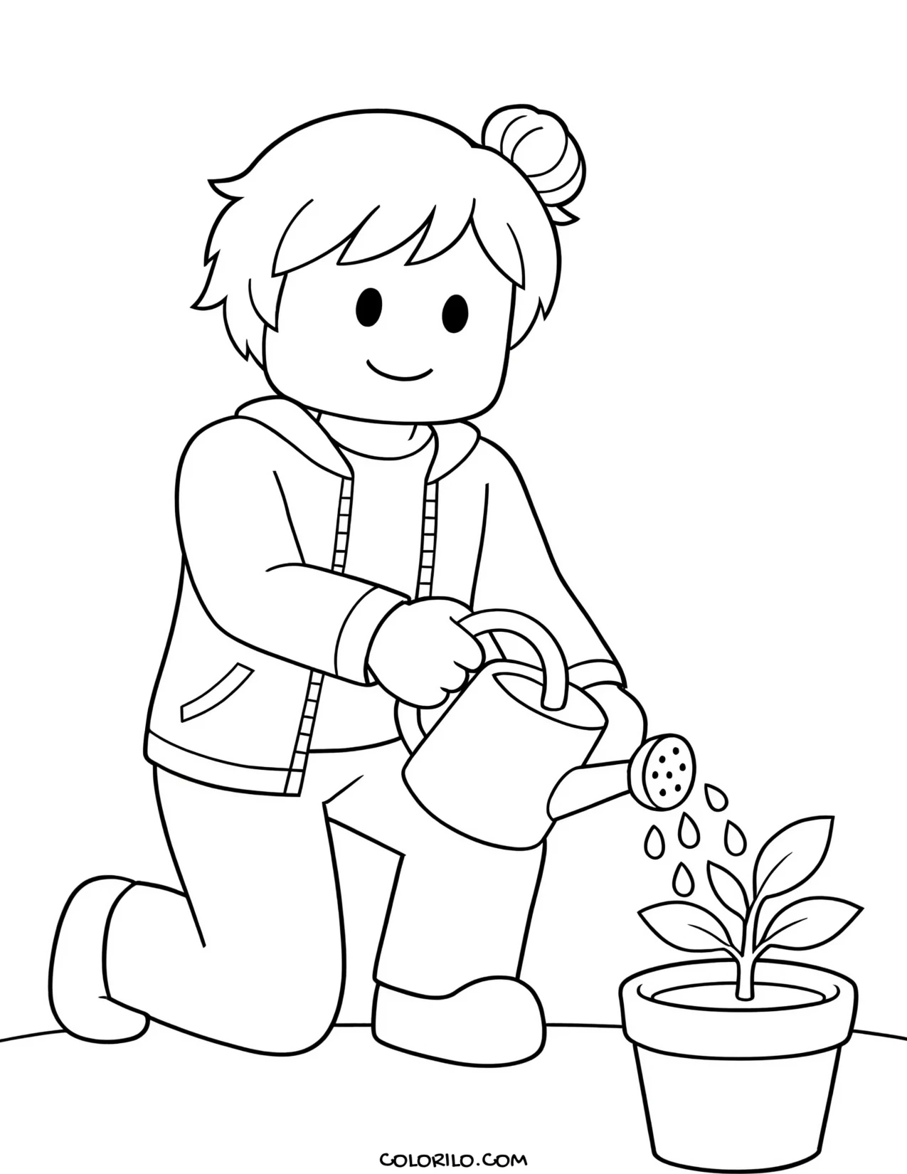 a roblox chef cooking at a stove coloring page