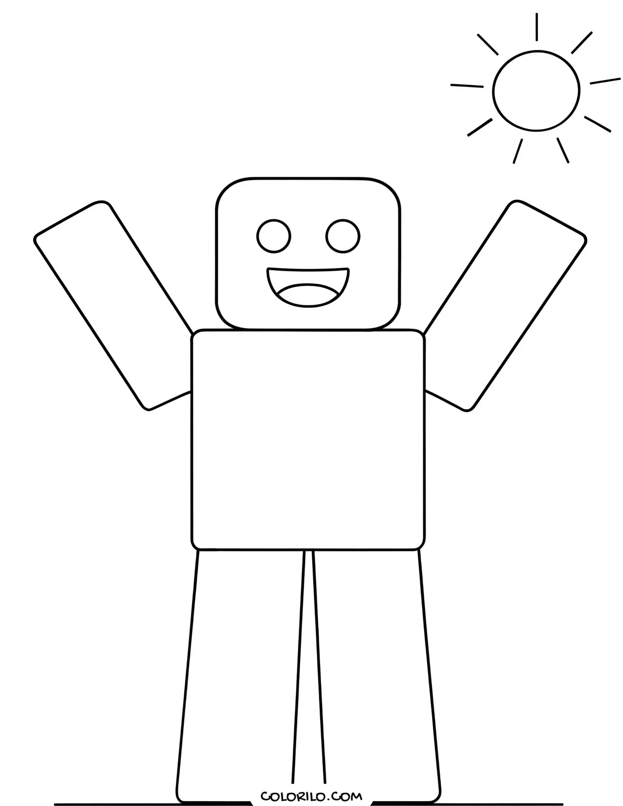 a roblox noob waving hello coloring page