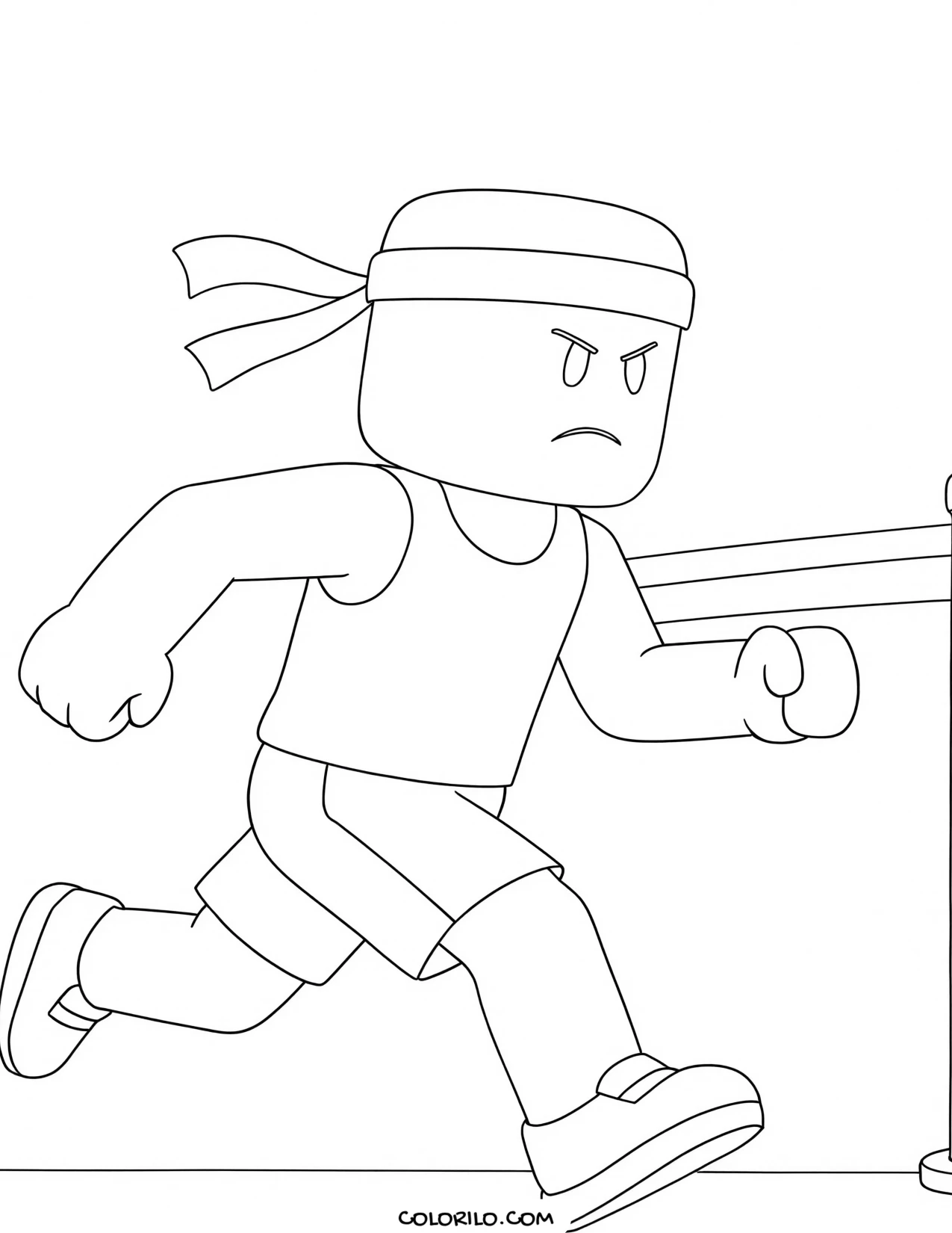 a roblox sprinter running a race coloring page