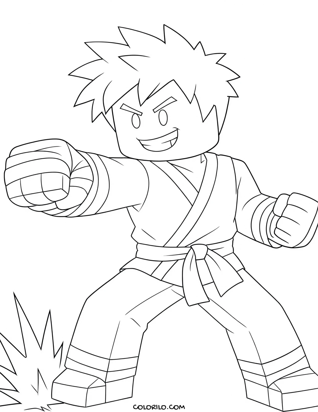 a roblox rivals player aiming a blaster coloring page