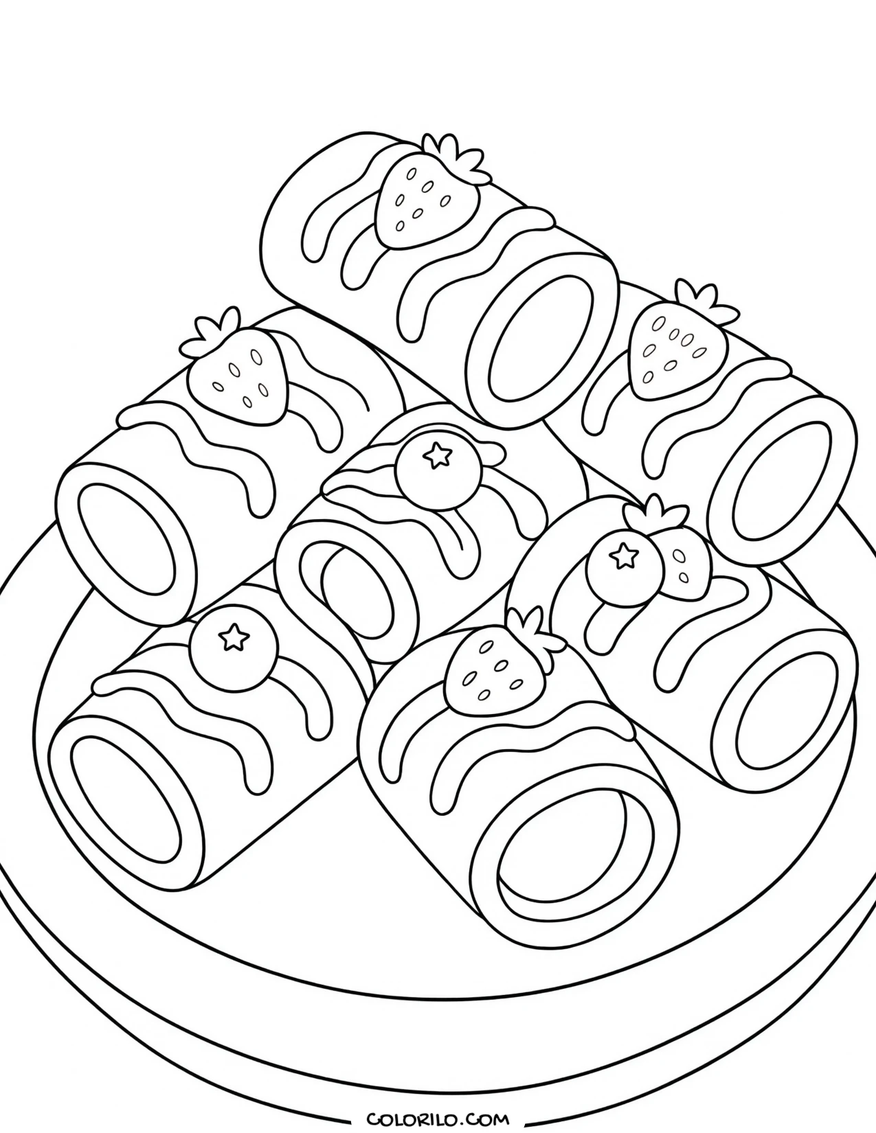 rolls of ice cream standing in a cup coloring page