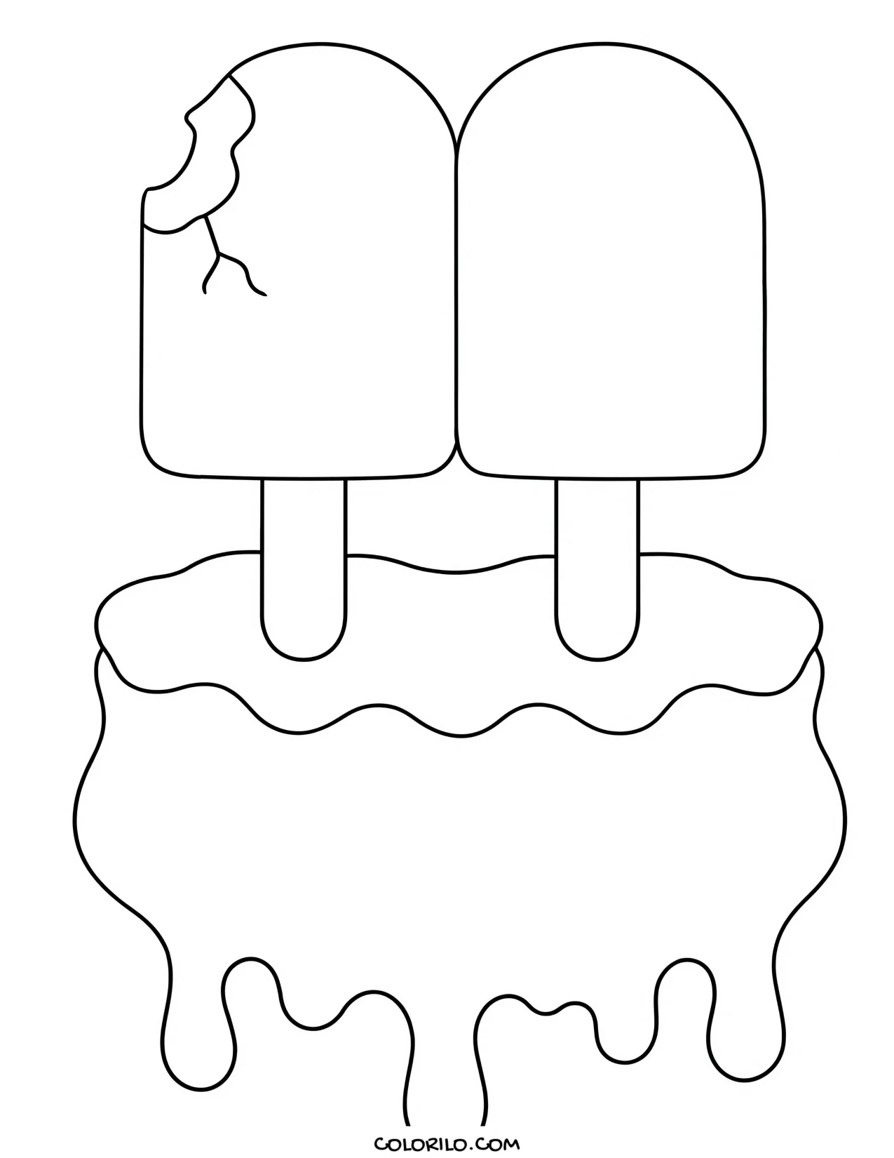 a twin popsicle with two sticks coloring page